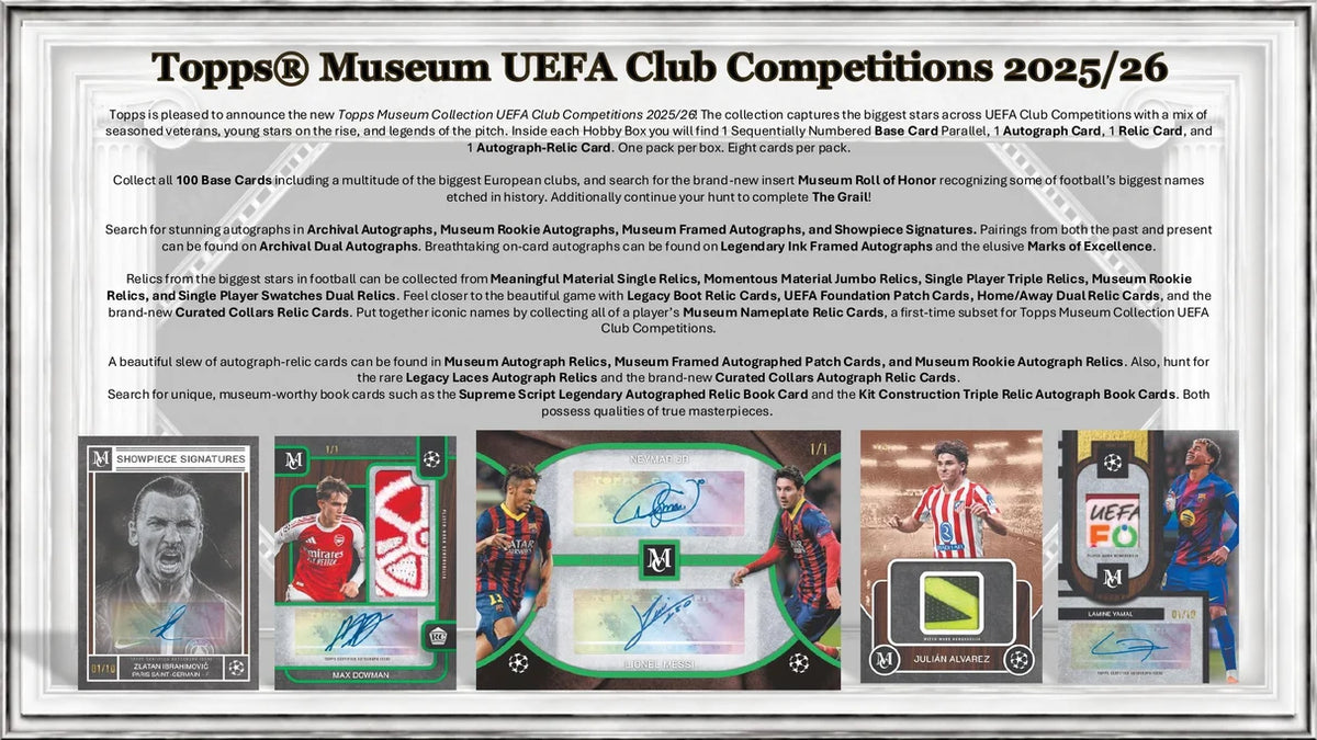 TOPPS MUSEUM UEFA CLUB COMPETITIONS 2025/26 HAT-TRICK BOX BREAK - HEL BOX